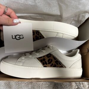 UGG Women's Cream and Leopard Print Sneakers